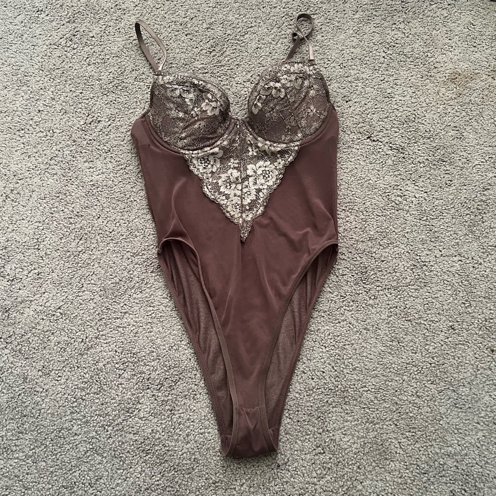 Forever21 Lace Mesh Bodysuit